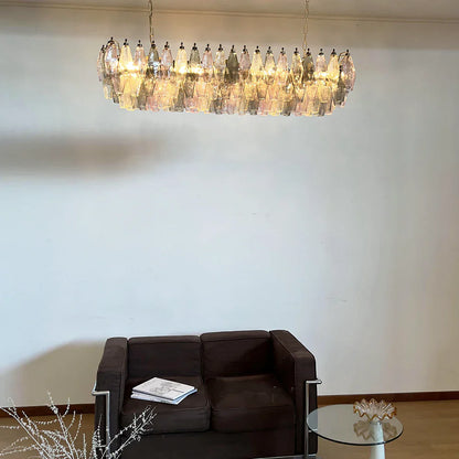 Elegant Multicolored Murano Poliedri Chandelier