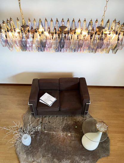 Elegant Multicolored Murano Poliedri Chandelier