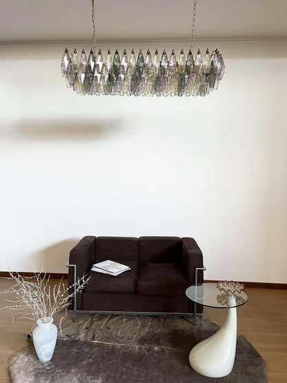 Elegant Multicolored Murano Poliedri Chandelier