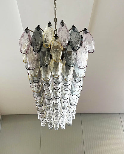 Elegant Multicolored Murano Poliedri Chandelier