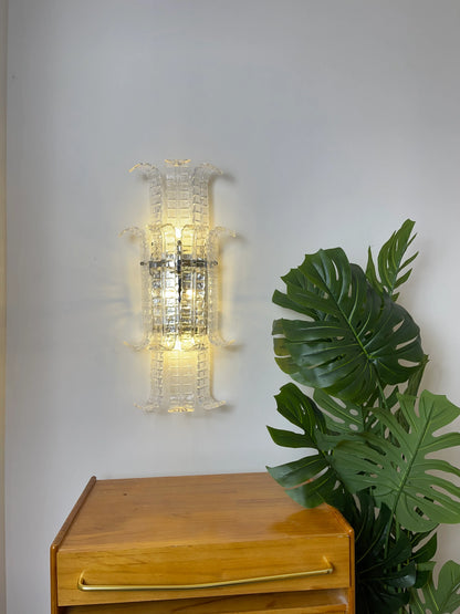 Elegant Murano Leaf Shape Glass Wall Sconce