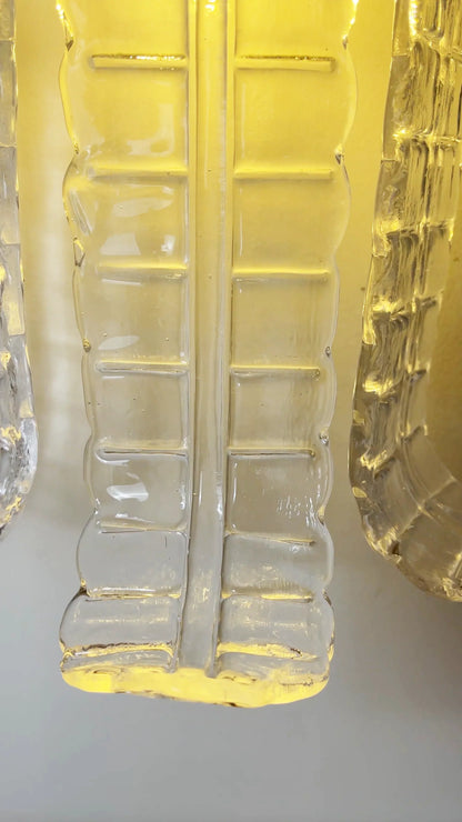 Elegant Murano Leaf Shape Glass Wall Sconce