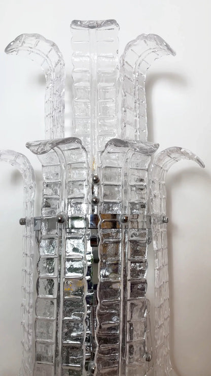 Elegant Murano Leaf Shape Glass Wall Sconce
