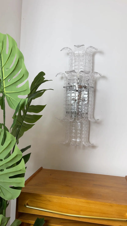 Elegant Murano Leaf Shape Glass Wall Sconce