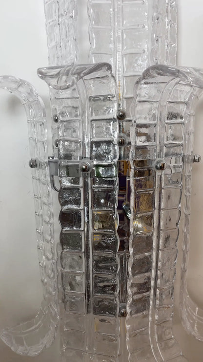 Elegant Murano Leaf Shape Glass Wall Sconce