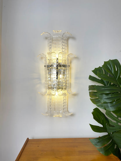 Elegant Murano Leaf Shape Glass Wall Sconce