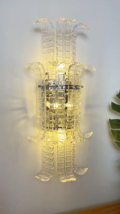 Elegant Murano Leaf Shape Glass Wall Sconce
