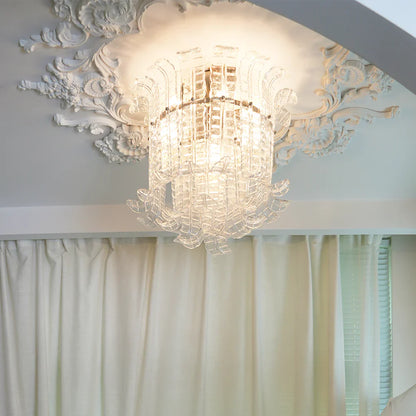 Elegant Murano Leaf Shaped Ceiling Lamp