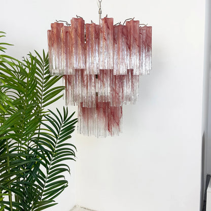 Elegant Murano Pink Rose Chandelier