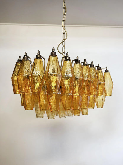 Poliedri Murano Amber Chandelier