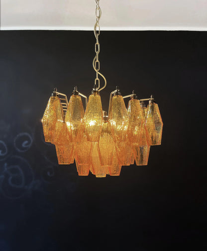Poliedri Murano Amber Chandelier