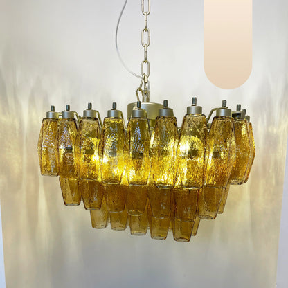Poliedri Murano Amber Chandelier