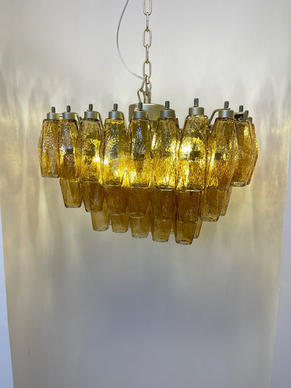 Poliedri Murano Amber Chandelier