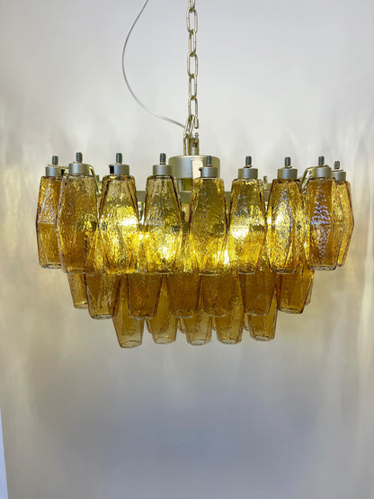Poliedri Murano Amber Chandelier