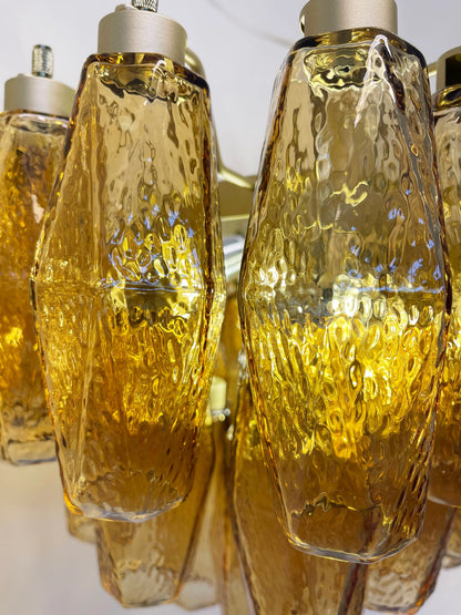 Poliedri Murano Amber Chandelier