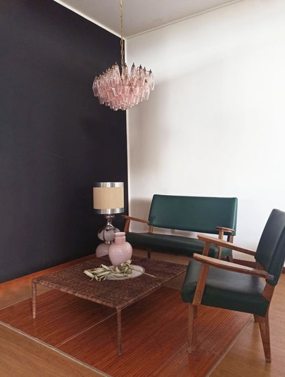 Poliedri Murano Pink Chandelier
