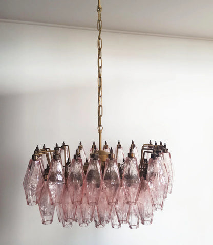 Poliedri Murano Pink Chandelier