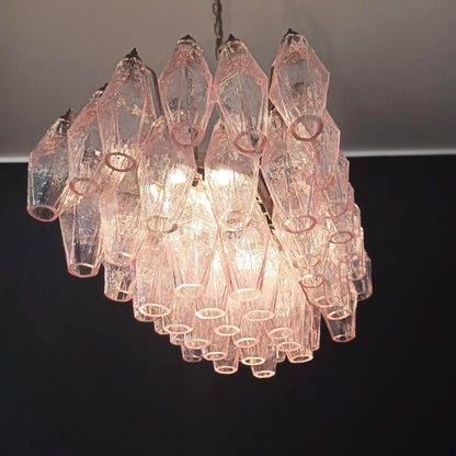 Poliedri Murano Pink Chandelier