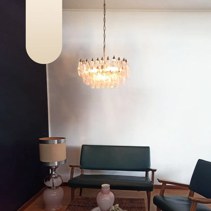 Poliedri Murano Pink Chandelier