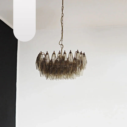 Poliedri Murano Smoked Chandelier