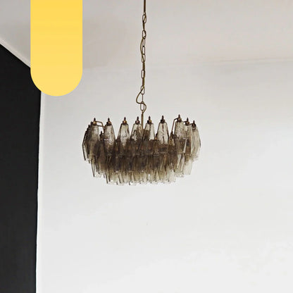 Poliedri Murano Smoked Chandelier
