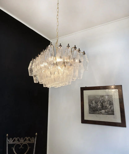 Poliedri Murano Trasparent Chandelier
