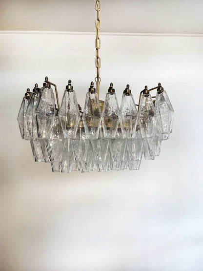 Poliedri Murano Trasparent Chandelier