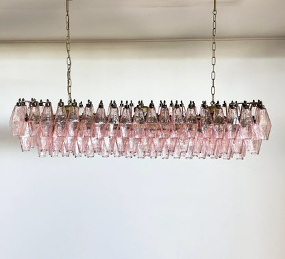 Elegant Pink Murano Poliedri Chandelier
