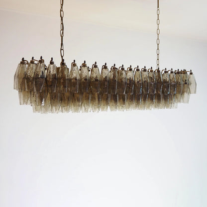 Elegant Smoked Murano Poliedri Chandelier