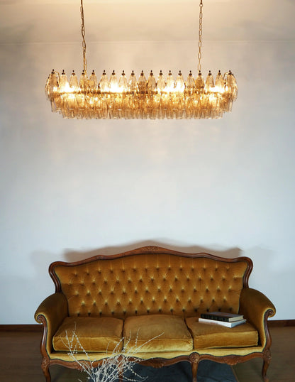 Elegant Smoked Murano Poliedri Chandelier