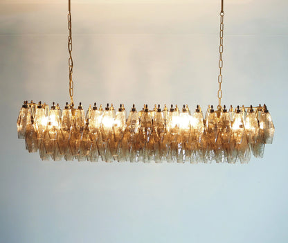 Elegant Smoked Murano Poliedri Chandelier