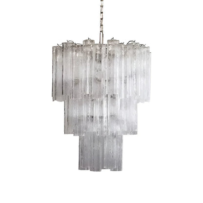Elegant Transparent Murano Glass Tube Chandelier