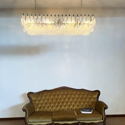 Elegant Transparent Murano Poliedri Chandelier