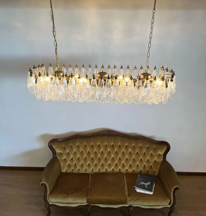 Elegant Transparent Murano Poliedri Chandelier