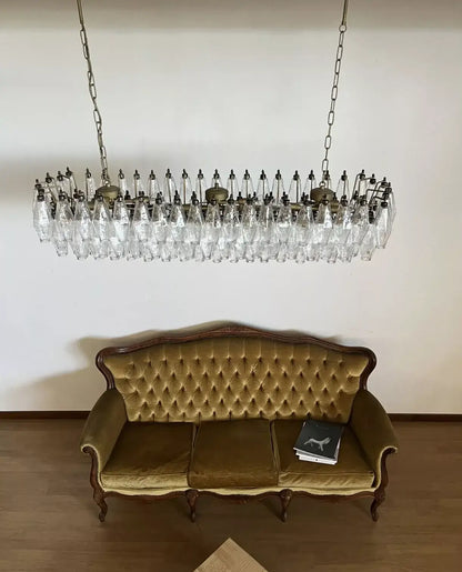 Elegant Transparent Murano Poliedri Chandelier
