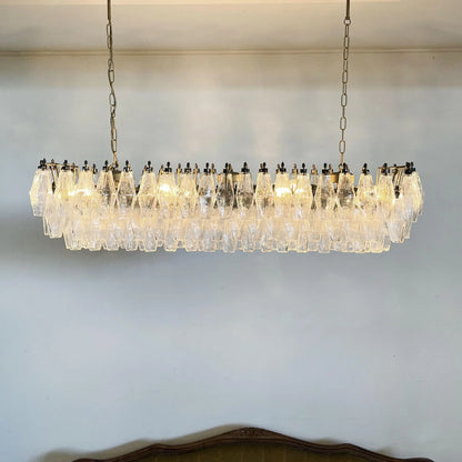 Elegant Transparent Murano Poliedri Chandelier