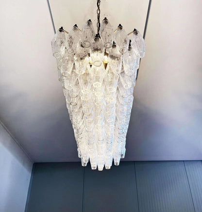 Elegant Transparent Murano Poliedri Chandelier
