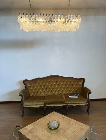 Elegant Transparent Murano Poliedri Chandelier