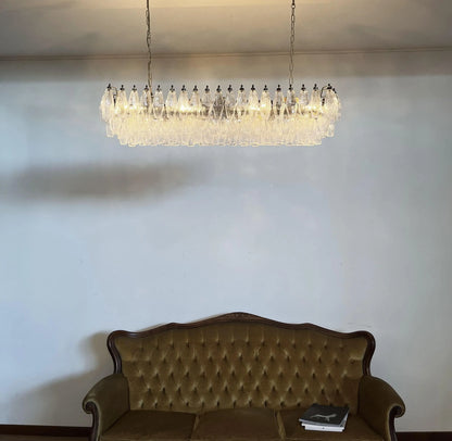 Elegant Transparent Murano Poliedri Chandelier