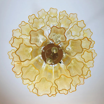 Elegant Yellow Murano Glass Tube Chandelier