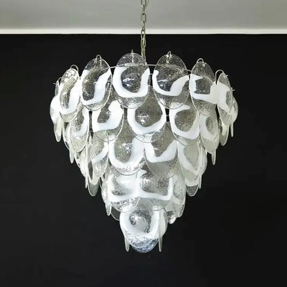 Exquisite Murano Transparent Glass Chandelier
