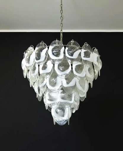 Exquisite Murano Transparent Glass Chandelier