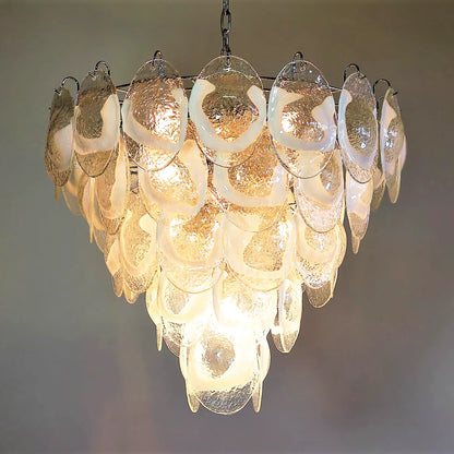 Exquisite Murano Transparent Glass Chandelier