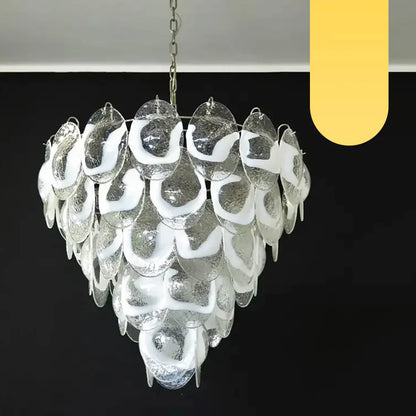 Exquisite Murano Transparent Glass Chandelier