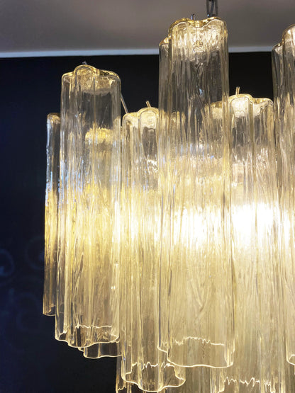 Fantastic Murano Amber Glass Tube Chandelier