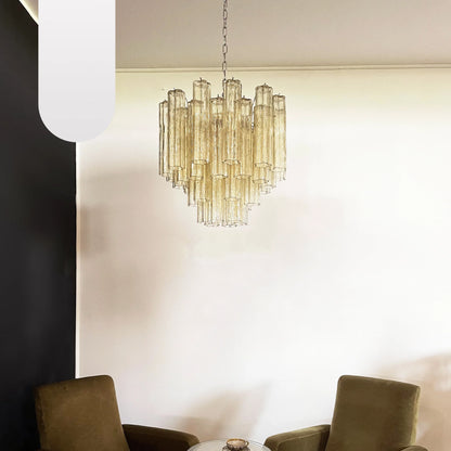Fantastic Murano Amber Glass Tube Chandelier