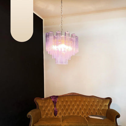 Fantastic Murano Amethyst Glass Tube Chandelier