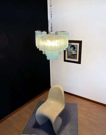Fantastic Murano Blue Glass Tube Chandelier