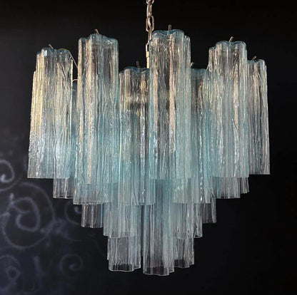 Fantastic Murano Blue Glass Tube Chandelier