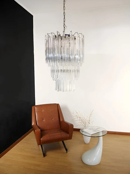 Fantastic Murano Prisms Transparent Chandelier